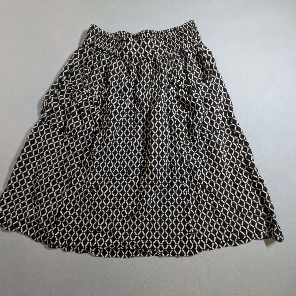 H&M Womens Sz 6 A Line Pull On Skirt Elastic Waist in Geometric Print w/ Pockets